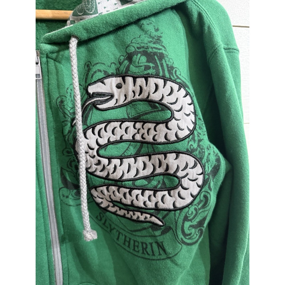 Wizarding World of Harry Potter Slytherin Hoodie Full Zip Sweater Mens Small S‎ - Picture 2 of 5